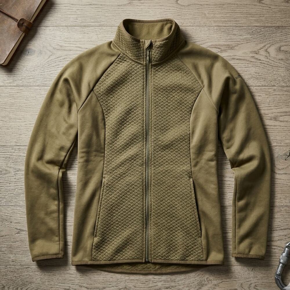 Columbia Sportswear Women's Full Zip Quilted Hybrid Jacket Olive Green Size S